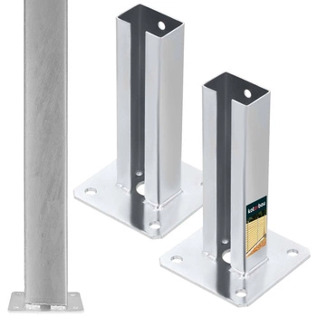 Podstava sloupu, připevnitelná 60x40 mm, sada 2 ks - Barva stříbrná