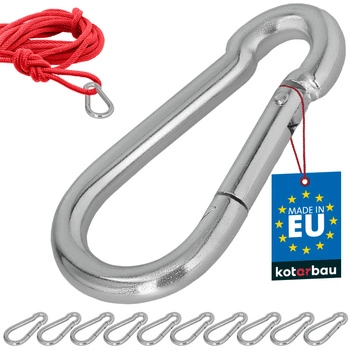 Hasičský karabina pro houpačky lana sítě kovová 100 mm sada 10 ks.