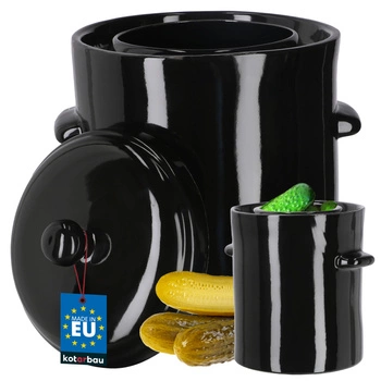 Kameninový vzduchotěsný hrnec s poklicí na zavařování 10 l