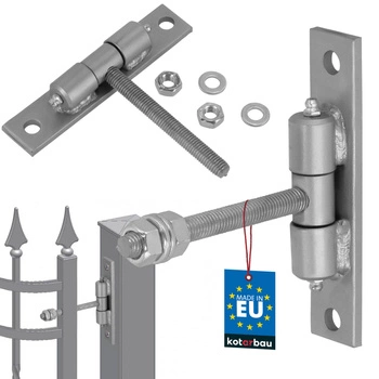Závěs brány s maznicemi šroubovací stříbrný fi 12 mm