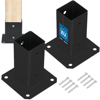 Základna sloupu přišroubovaná k betonu černá 60x60 mm sada 2 ks.