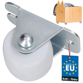 Nábytkové kolečko pevné pro nábytek skříně gumové bílé 33 mm