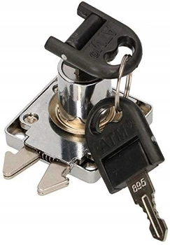 Nábytkový zámek s háčkem a smyčkou pro posuvné zásuvky