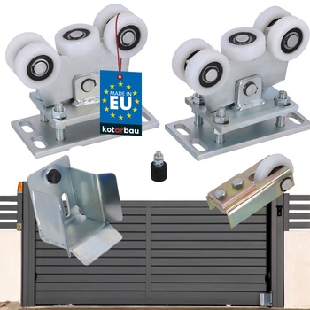 Otočný vozík válečky pro posuvnou bránu 5 válečků 80x80 mm sada