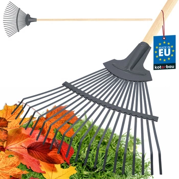 Vějířovité hrábě z plíšků 44 cm s dřevěnou násadou