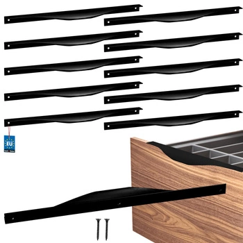 Uchyt nábytkový hliníkový černý mat 416/436 mm sada 10 ks.