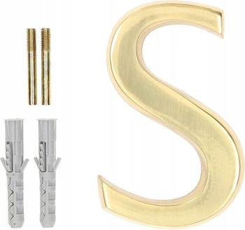 Písmeno pro výšku domovních dveří "s" 10cm mosazné