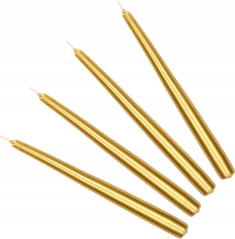 Sada kuželových svícnů na 4 svíčky zlatá metalíza