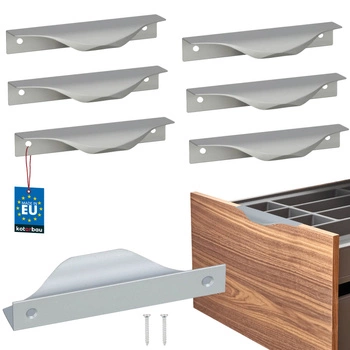 Hranatá nábytková úchytka moderní hliník stříbrná 96 mm sada 6 ks.