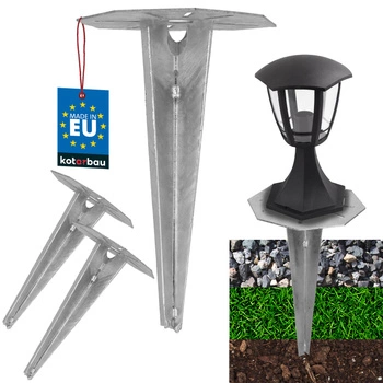 Podstavec pro zahradní svítidla zapuštěný do země kotevní 175 mm sada 2 ks.