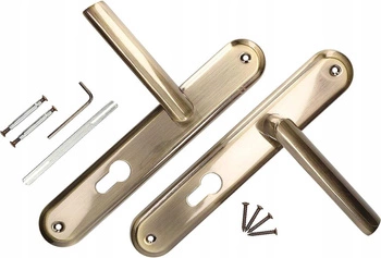 Dveřní klika 72 mm dlouhý štít na klíč sada – Barva patina