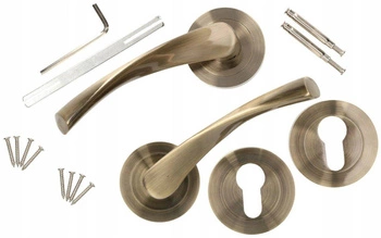 Dveřní klika 130 mm patina s rozetou pro vložku