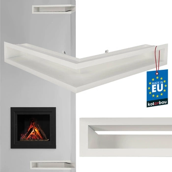 Luft rohová krbová mřížka bílá ocelová 50x50 cm