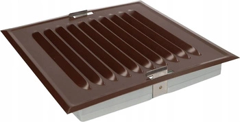 Ventilační mřížka kovová komínová se síťkou 14x14 cm - Barva hnědá