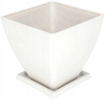 Kompozitní květináč s podstavcem 28 cm bílý kotarbau