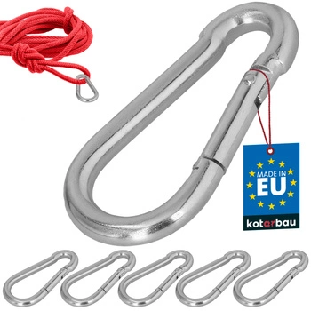 Hasičský karabina pro houpačky lana sítě kovová 90 mm sada 5 ks.