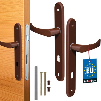 Sada dveřních klik 72 bronzová rozeta s dlouhým klíčem