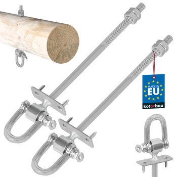 Hákový závěsný hák s okem upevnění pro dřevo beton m10 190 mm sada 2 ks.