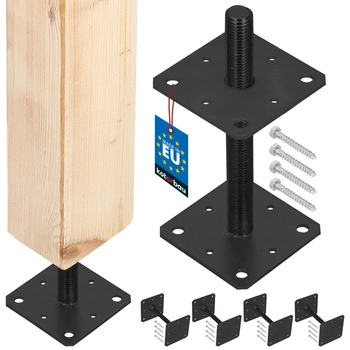 Podstavec sloupu šroubovací nastavitelný antracit 160x160x250 mm sada 4 ks.