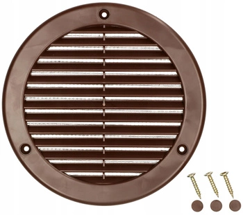 Ventilační mřížka kulatá fi 100 mm s mřížkou - Barva hnědá