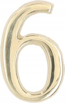 Číslo domu "6" číslo dveří 5 cm mosazné