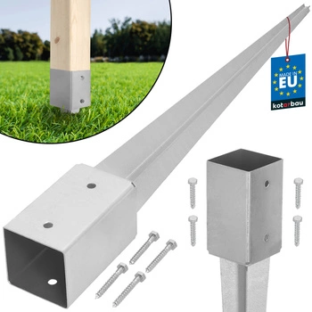 Podstavec pod sloup kotevní do země ocelový 80x80x750 mm