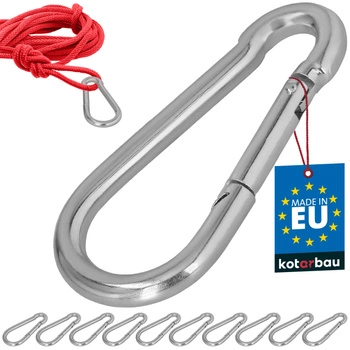 Hasičský karabina pro houpačky lana sítě kovová 140 mm sada 10 ks.