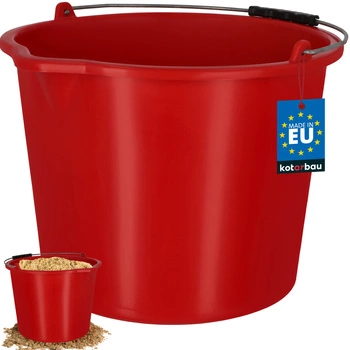 Vědro stavební hospodářské s výlevkou 16 l červené
