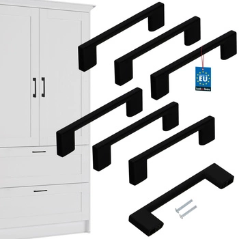 Nábytková úchytka klasická moderní černá matná 96 mm sada 6 ks.