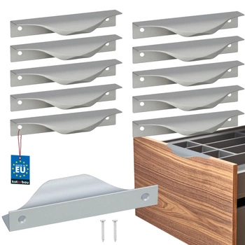 Hranatá nábytková úchytka moderní hliník stříbrná 96 mm sada 10 ks.