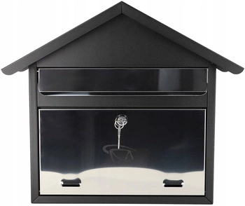 Černá poštovní schránka na noviny 405x372 ocelová poštovní schránka