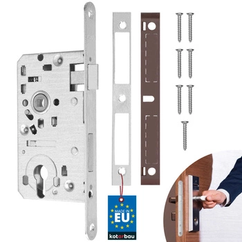 Zadlabací zámek s vložkou levý pro dveře brány ocel 72/55 mm