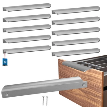 Uchyt nábytkový hliníkový stříbrný 192/212 mm sada 10 ks.