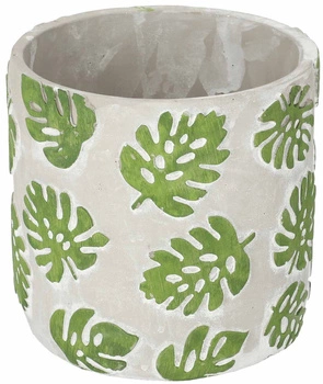 Betonový květináč se vzorem listů - 20 cm kotarbau