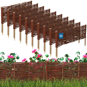 Proutěný zahradní plot poháněný palisáda lemování 60x20 cm sada 10 ks.