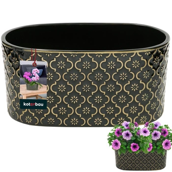 Elegantní keramický podlouhlý květináč tmavě zelený 12x25 cm