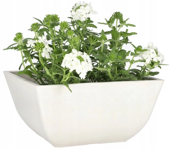 Kompozitní zahradní květináč mrazuvzdorný bílý 25x25 cm