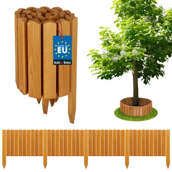 Zahradní plot palisádový dřevěný obrubník hnaný dub 200x30 cm