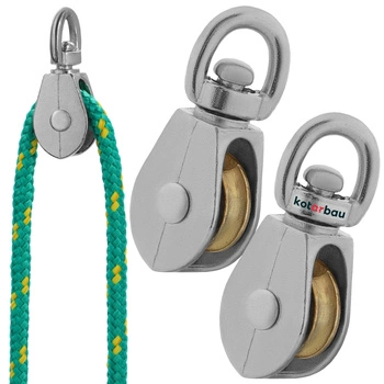 Jednoduchá poniklovaná kabelová kladka 3/4" fi 5 mm sada 2 ks.