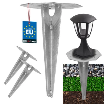 Podstavec pro zahradní svítidla zapuštěný do země kotevní 190 mm sada 2 ks.