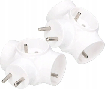 Zlodějský rozbočovač 3 uzemňovací zásuvky - 2 ks.