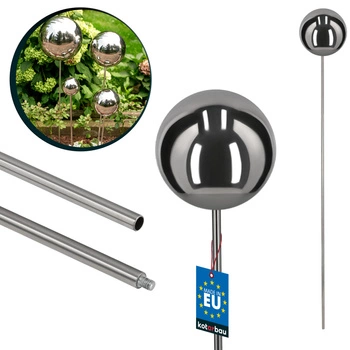 Dekorativní zahradní koule na kšiltu ocel zrcadlový efekt 115 cm