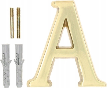 Písmeno pro výšku domovních dveří "a" 10cm mosazné