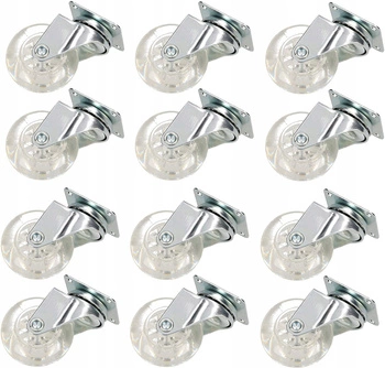 Nábytková otočná kolečka transparentní 50 mm - 12 ks.