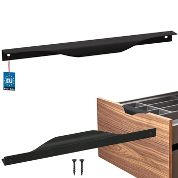 Hranatá nábytková úchytka moderní hliník matná černá 256 mm