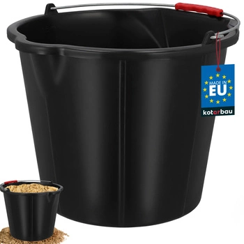 Kbelík s výpustí a trychtýřem 15 l stavební strong - Barva černá
