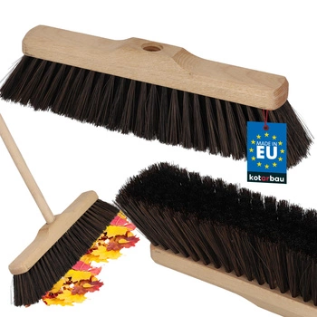 Kartáč dřevěný na listí, podlahy, kostky nylon 30 cm