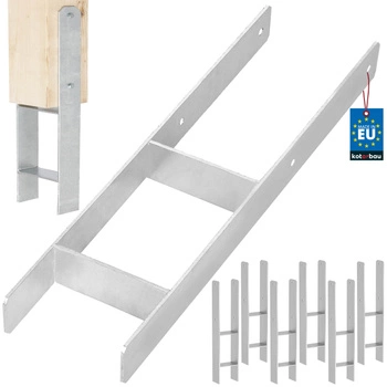 Základna sloupu h pro zabetonování pozinkovaná stříbrná 150 mm sada 6 ks.