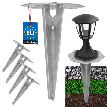 Podstavec pro zahradní svítidla zapuštěný do země kotevní 190 mm sada 4 ks.