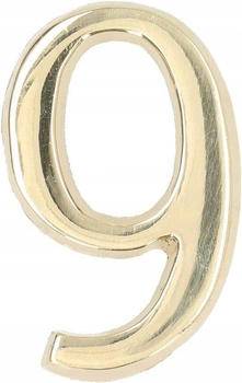 Číslo domu "9" číslo dveří 5 cm mosazné